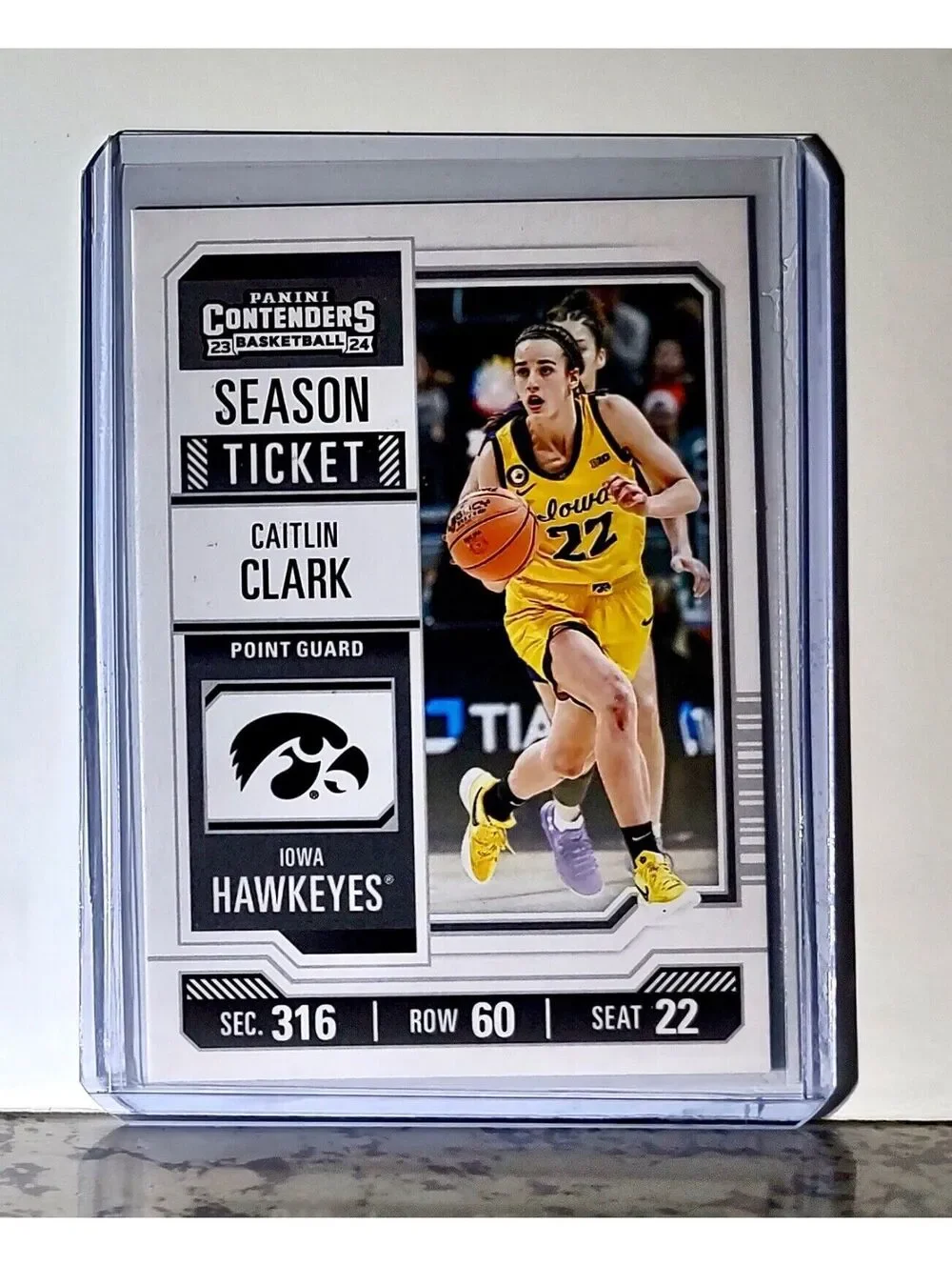 2023-24 Caitlin Clark Panini Contenders #CC2 Season Ticket Card Iowa Hawkeyes